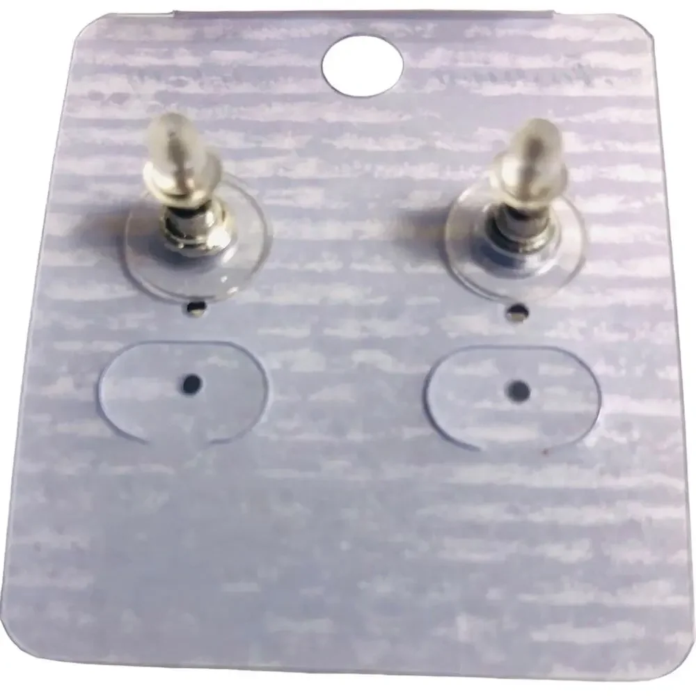 Silver Rhinestone Square Stud Earrings